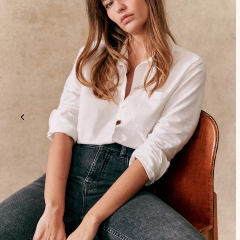 Sezane Tomboy Shirt White Colour